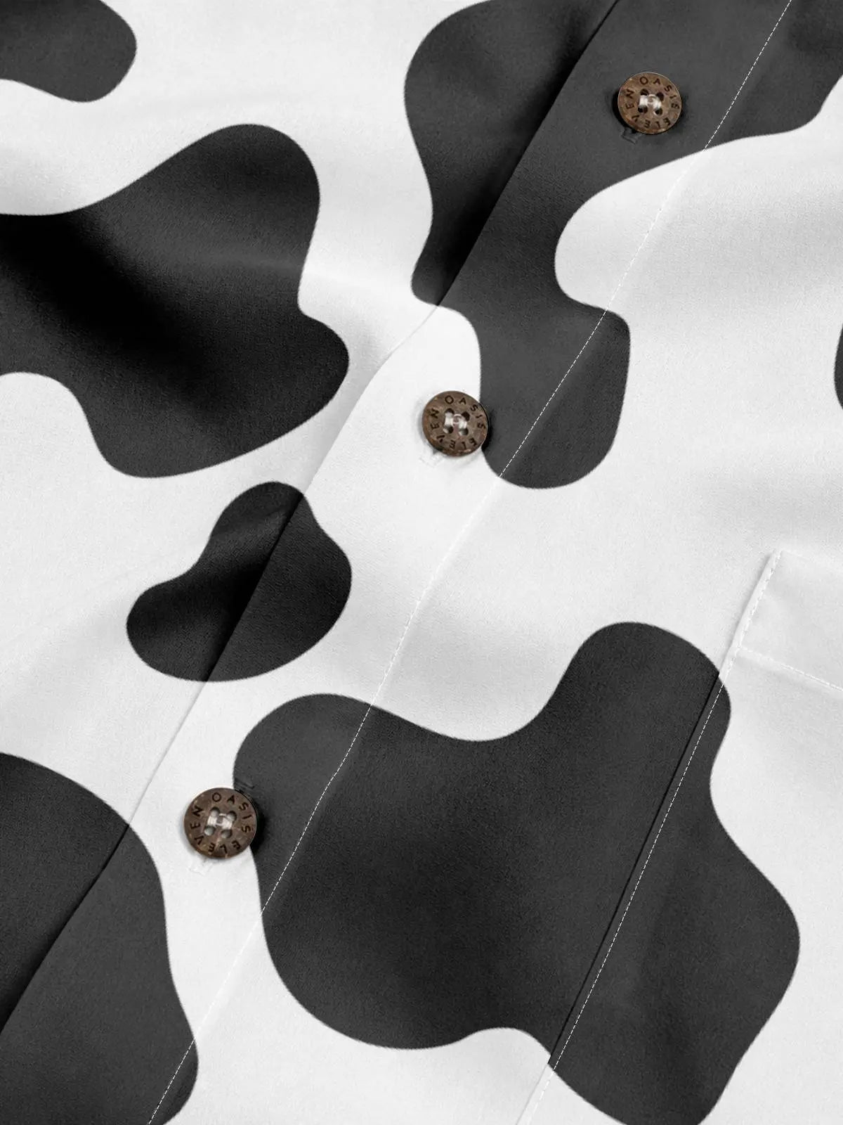 Tall Men's Cow Print Short Sleeve Shirt Eleven Oasis