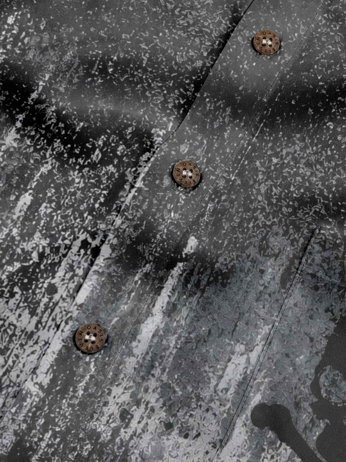 Tall Men's Grunge Skull and Crossbones Short Sleeve Shirt Eleven Oasis