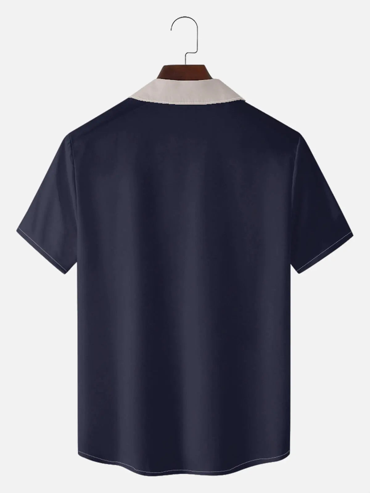 Men's Retro Bold Colorblock Panel Short Sleeve Shirt ElevenOasis