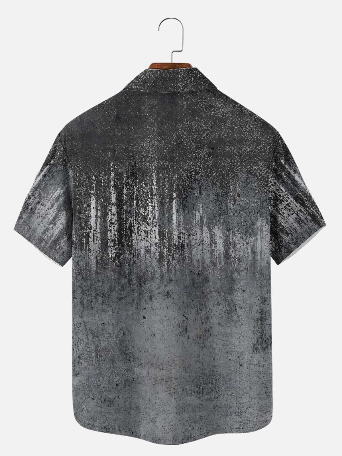 Tall Men's Grunge Skull and Crossbones Short Sleeve Shirt Eleven Oasis