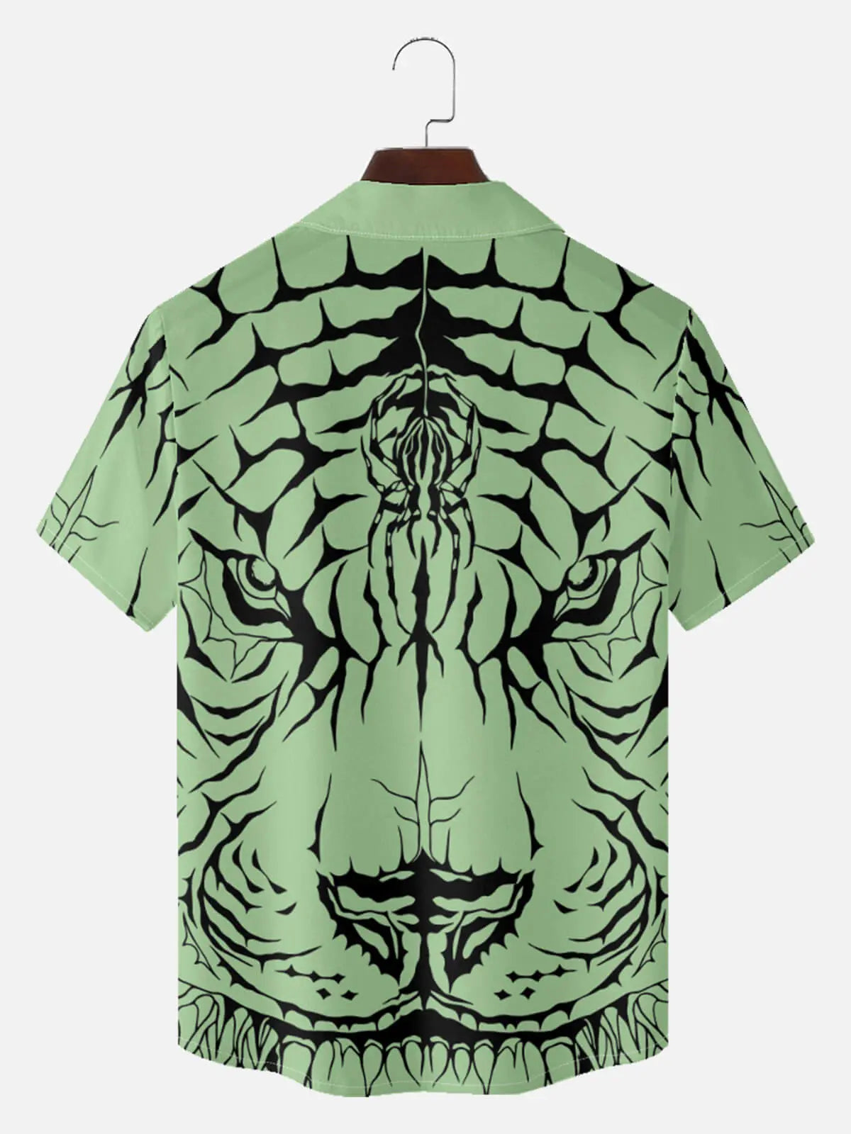Men's Abstract Tiger & Web Graphic Short Sleeve Shirt Eleven Oasis