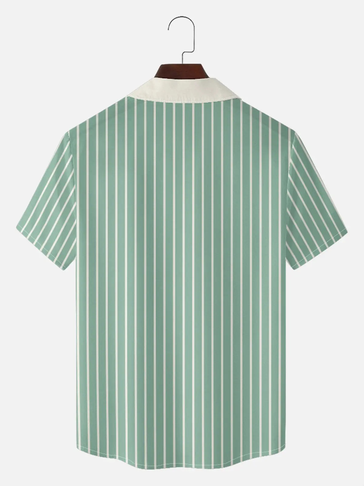 Tall Men's Custom Vintage Stripe Bowling Short Sleeve Shirt Eleven Oasis