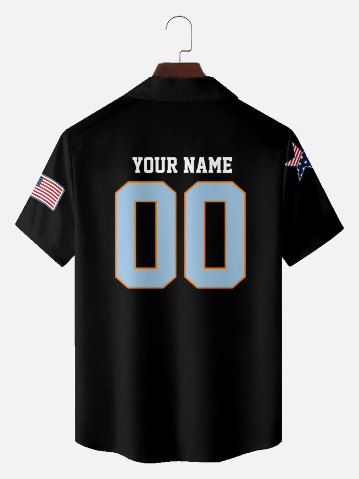 Men's Custom Racing Flags Stripes & Stars Short Sleeve Shirt Eleven Oasis