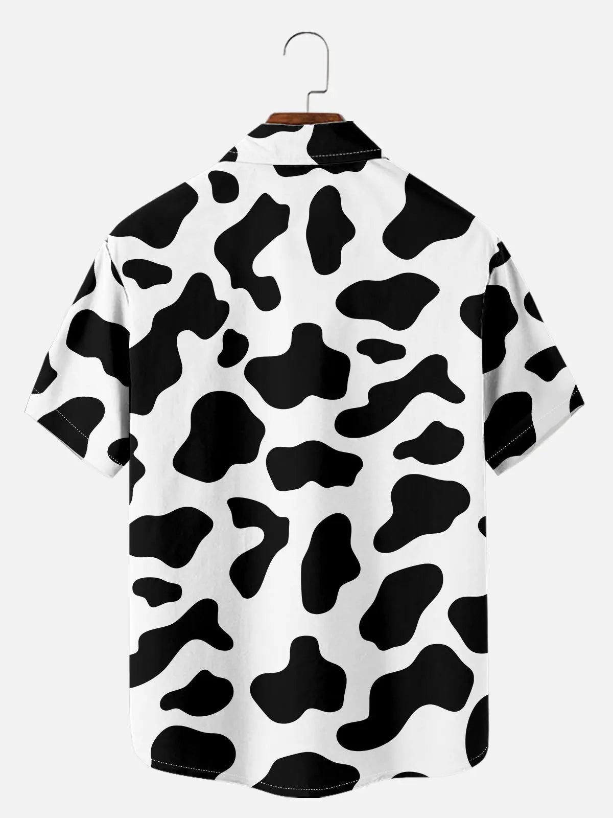Tall Men's Cow Print Short Sleeve Shirt Eleven Oasis