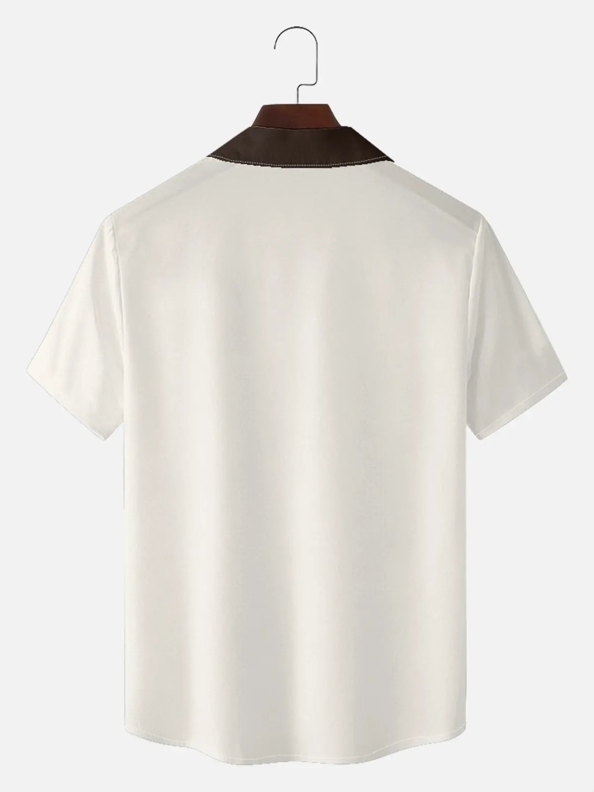 Men's Framed Panel Contrast Collar Short Sleeve Shirt Eleven Oasis