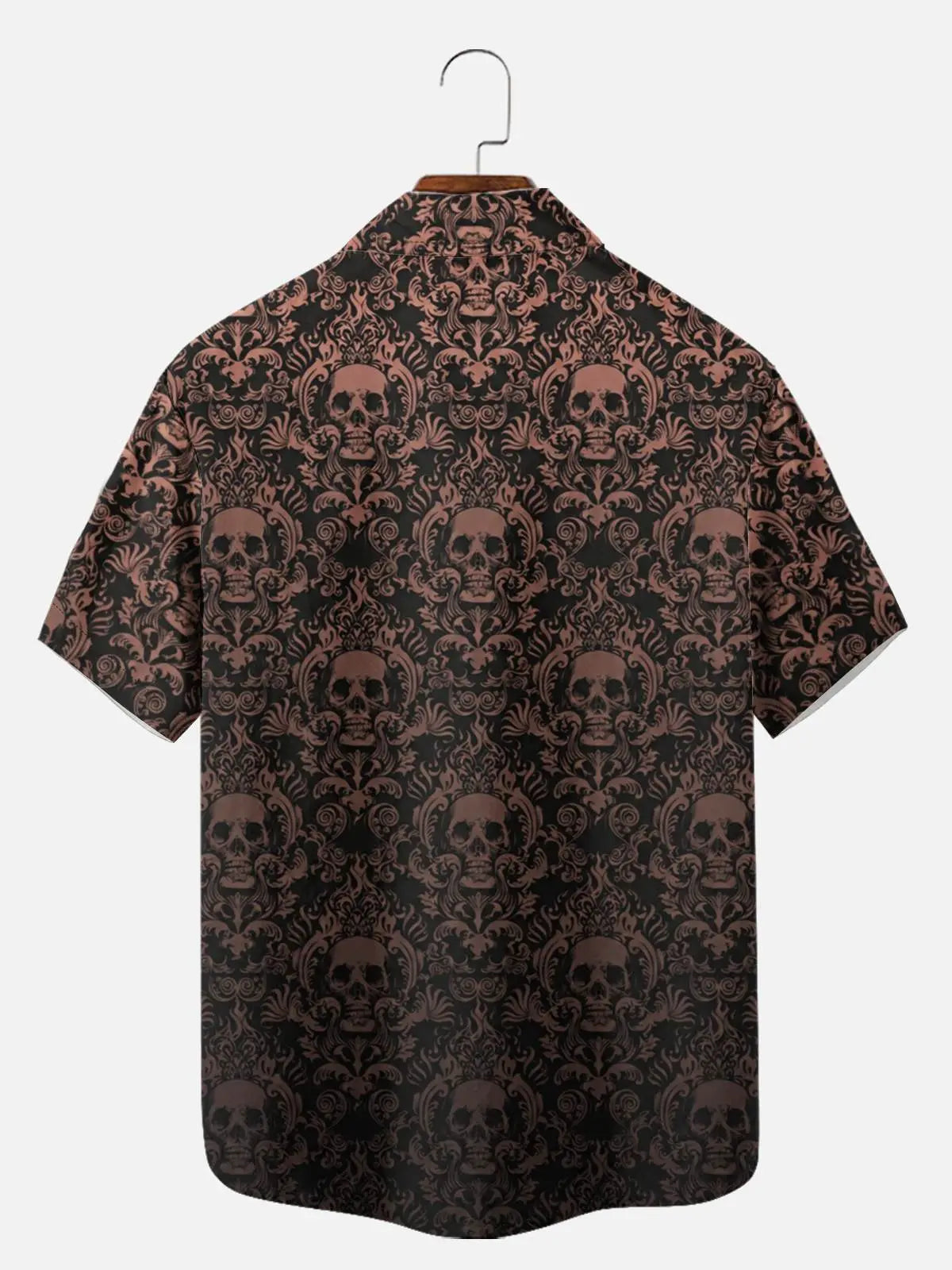 Tall Men's Gothic Skull Pattern Short Sleeve Shirt?