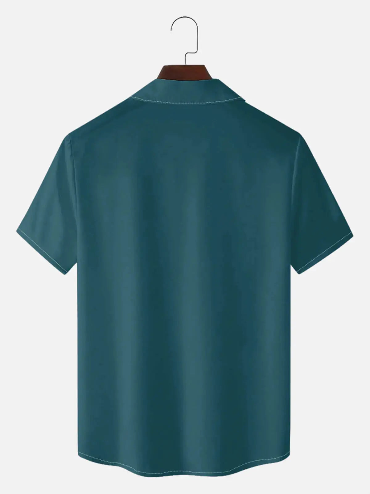 Men's Vintage Panel Camp Collar Short Sleeve Shirt ElevenOasis