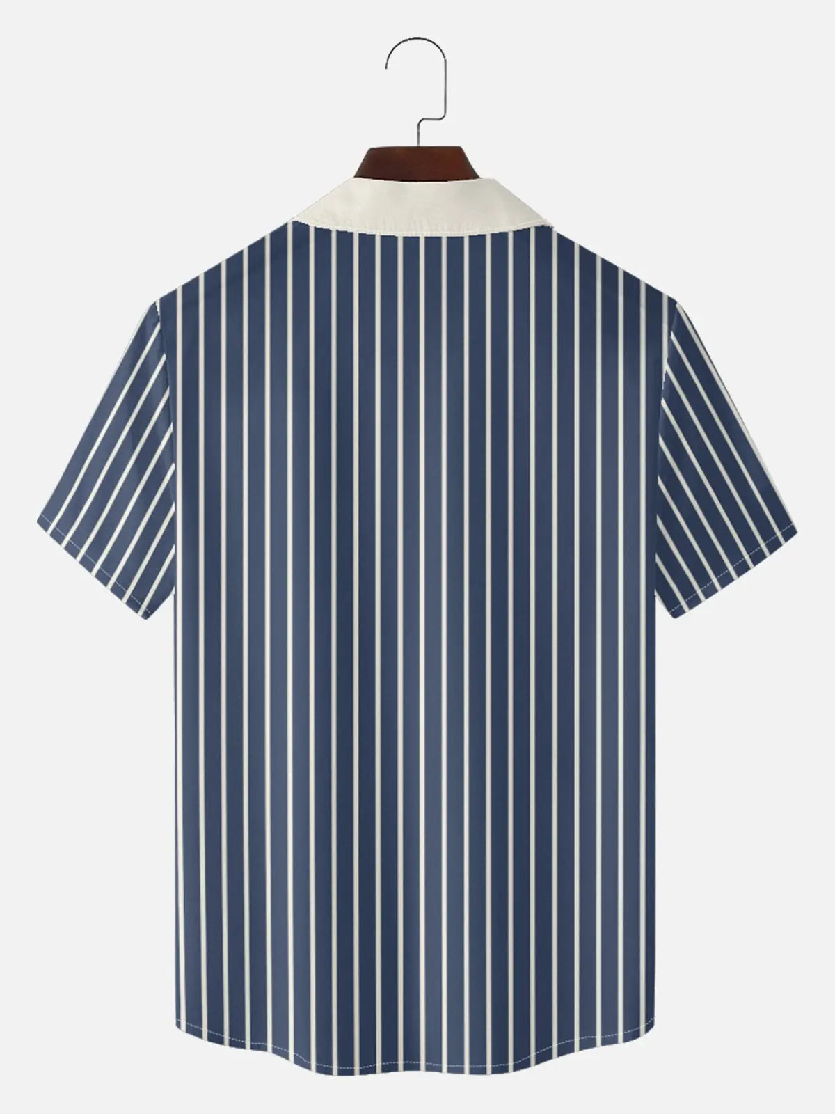 Tall Men's Custom Vintage Stripe Bowling Short Sleeve Shirt Eleven Oasis