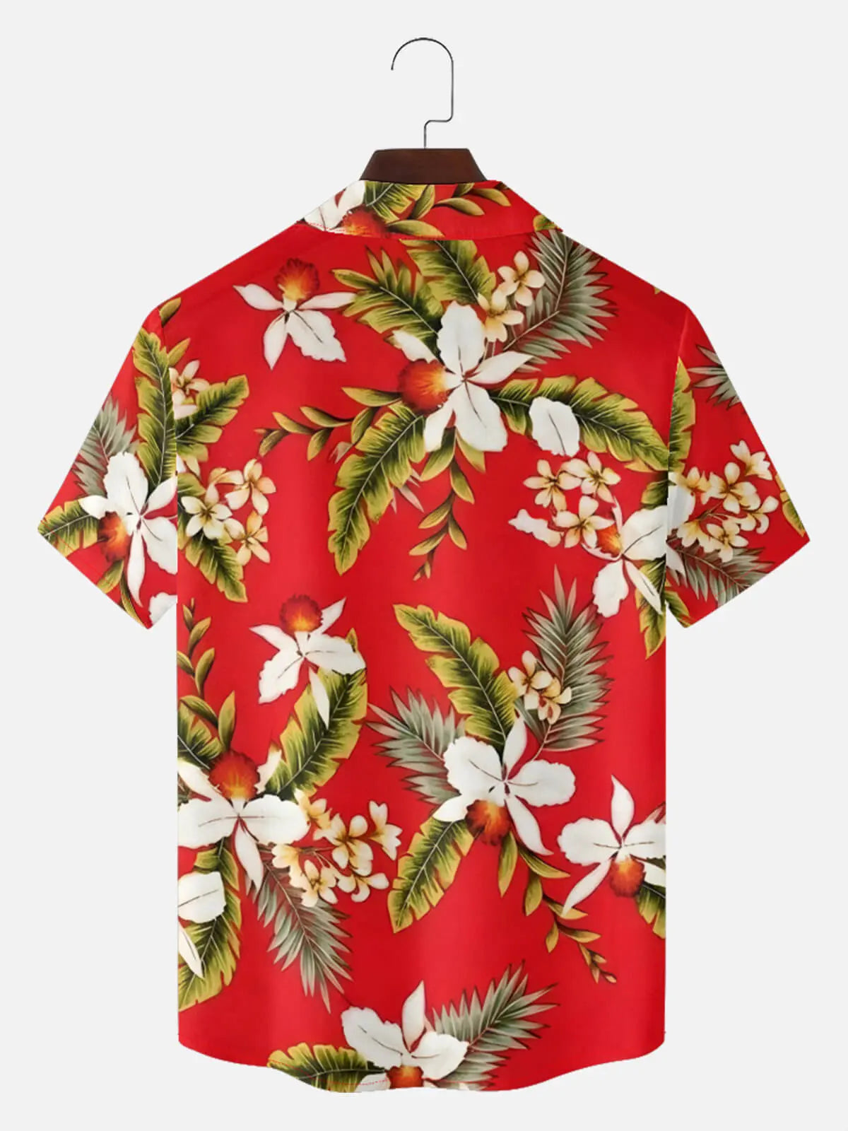 Tall Men's Tropical Orchid Floral Short Sleeve Shirt ElevenOasis