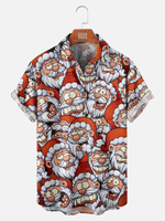 Cheeky Santa Squished Together Short Sleeve Shirt, mens short sleeve shirts??¡ìo?big and tall mens shirts??¡ìo?short sleeve shirts for men??¡ìo?mens 4xl shirts??¡ìo?casual short sleeve shirts