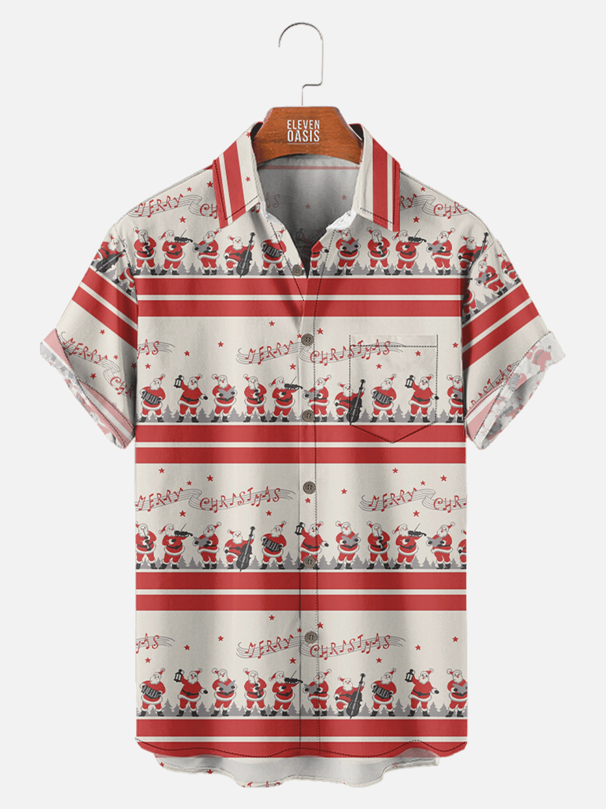 Musical Santa Singing Merry Christmas Short Sleeve Shirt, mens short sleeve shirts??¡ìo?big and tall mens shirts??¡ìo?short sleeve shirts for men??¡ìo?mens 4xl shirts??¡ìo?casual short sleeve shirts