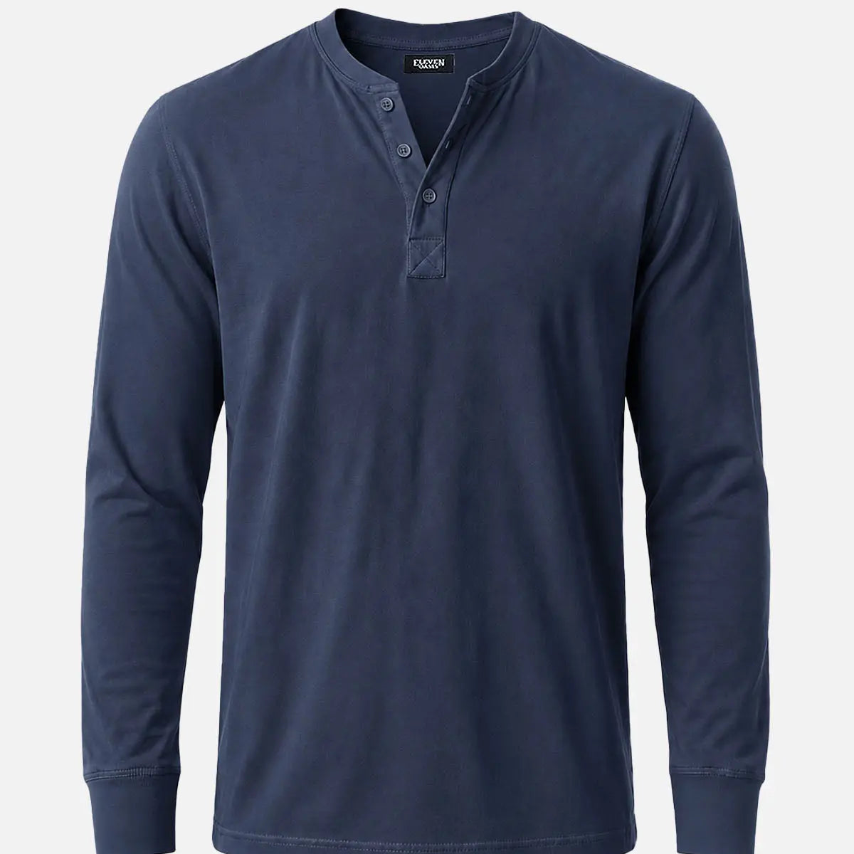 Men's Classic Henley Slim Fit Long Sleeve Shirt Eleven Oasis
