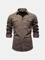 Men's Workwear Slim Fit Long Sleeve Shirt ElevenOasis