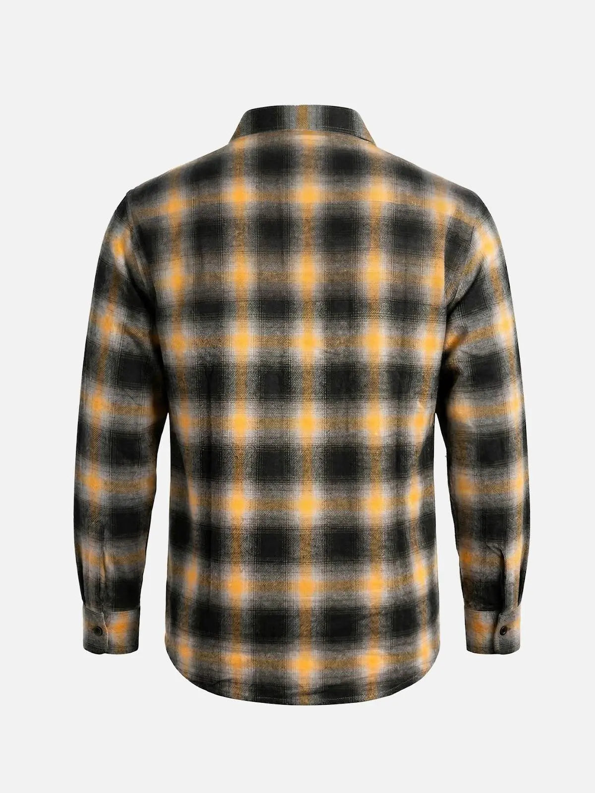 Men's Shadow Plaid Pocket Long Sleeve Shirt Eleven Oasis