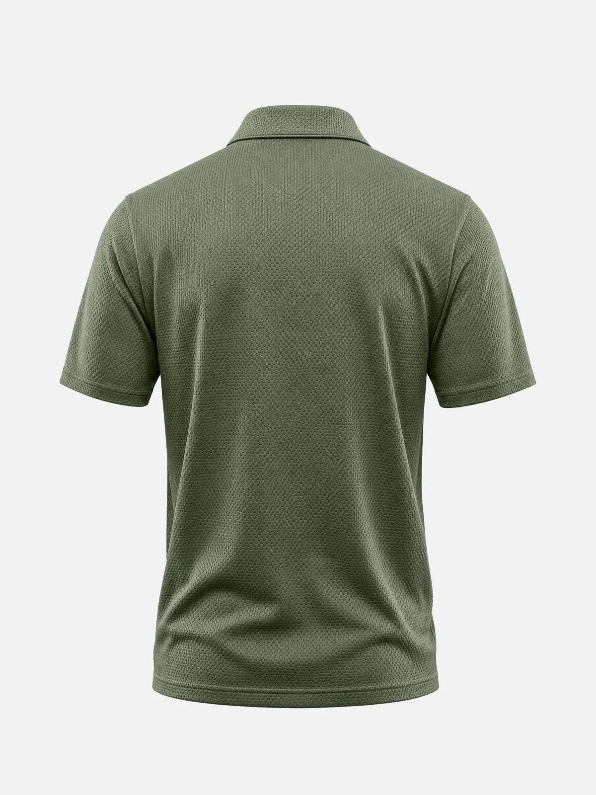 Men's Textured Knit Short Sleeve Polo Shirt ElevenOasis