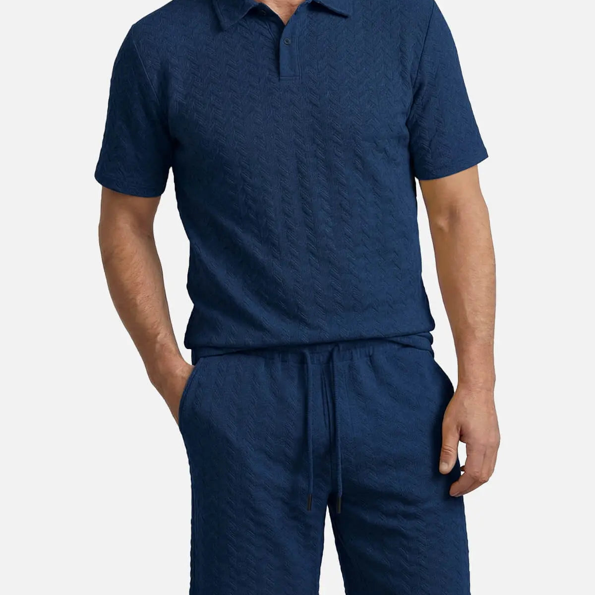 Men's Slim Fit Short Sleeve Polo & Shorts Set Eleven Oasis