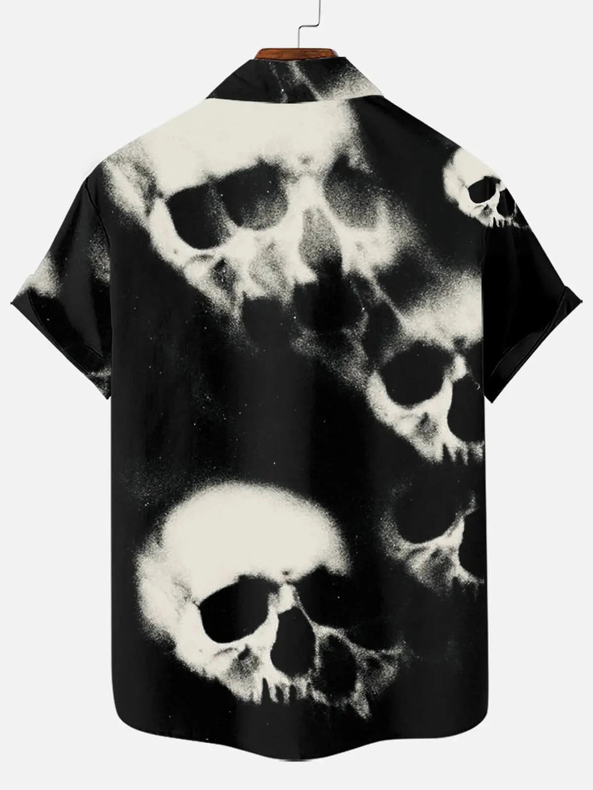 Tall Men's Haunted Skulls Halloween Short Sleeve Shirt Eleven Oasis