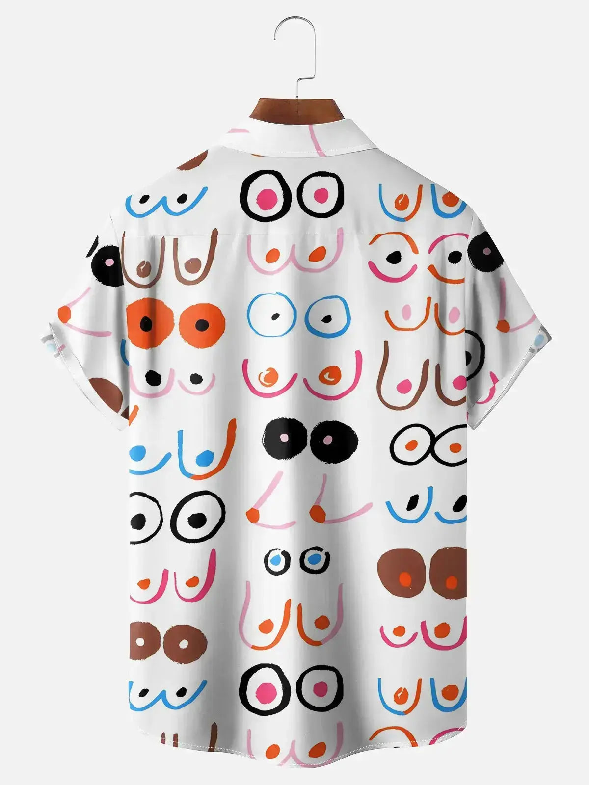 Men's Artistically Hand-drawn Breasts Short Sleeve Casual ShirtMens short sleeve shirts Big and tall Mens shirts Short sleeve shirts for men Mens 4xl shirts Casual short sleeve shirts