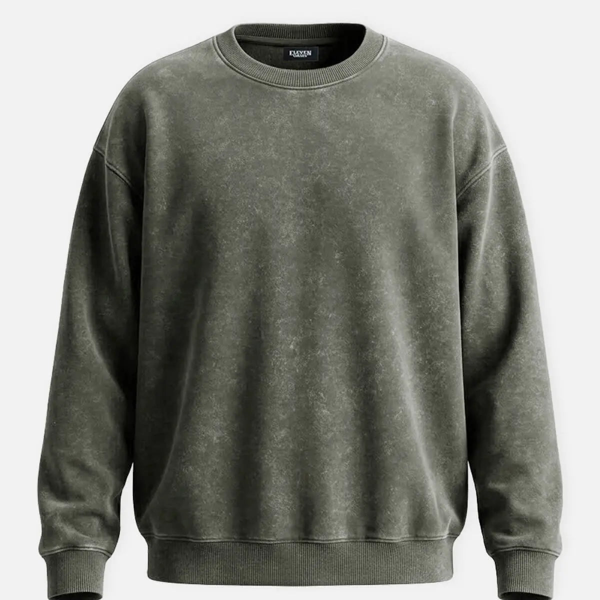 Men's Washed Vintage Crewneck Sweatshirt Eleven Oasis