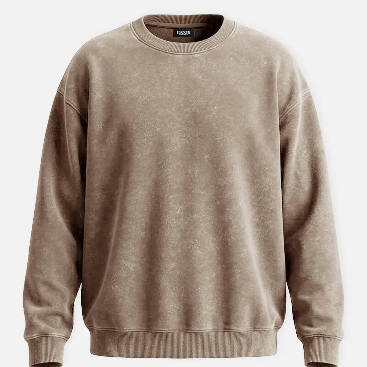Men's Washed Vintage Crewneck Sweatshirt Eleven Oasis