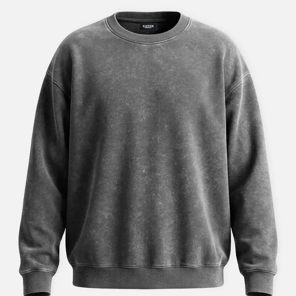Men's Washed Vintage Crewneck Sweatshirt Eleven Oasis