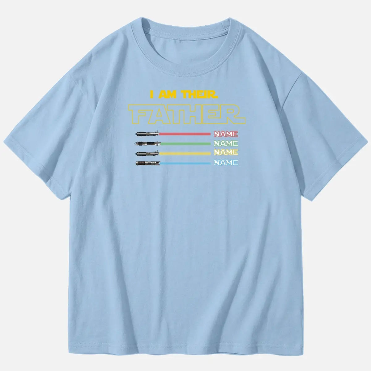Men's Custom Lightsaber Father's Day Short Sleeve T-Shirt Eleven Oasis