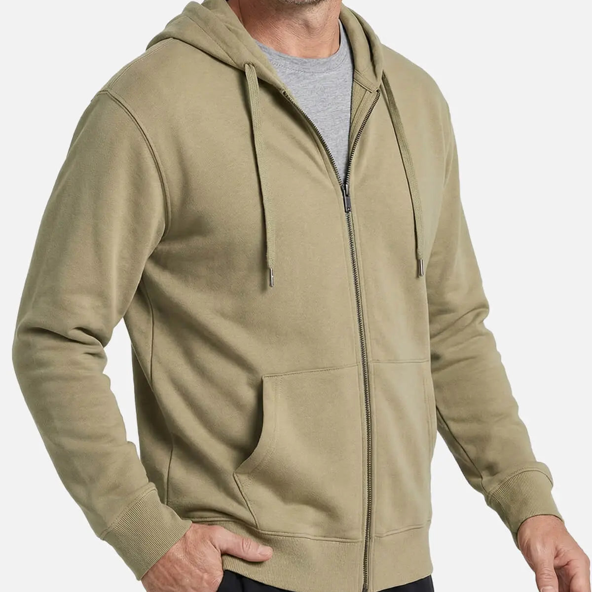 Men's Classic Cotton Zip-Up Hoodie Eleven Oasis
