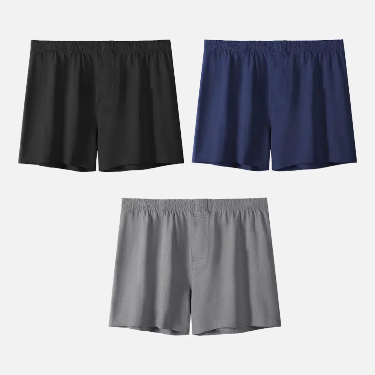 Men's Cotton Stretch Button Fly Boxer Shorts 3-Pack Eleven Oasis