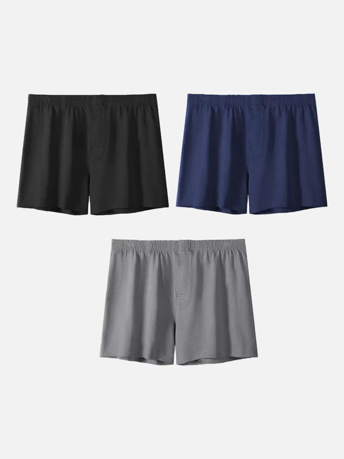 Men's Cotton Stretch Button Fly Boxer Shorts 3-Pack Eleven Oasis