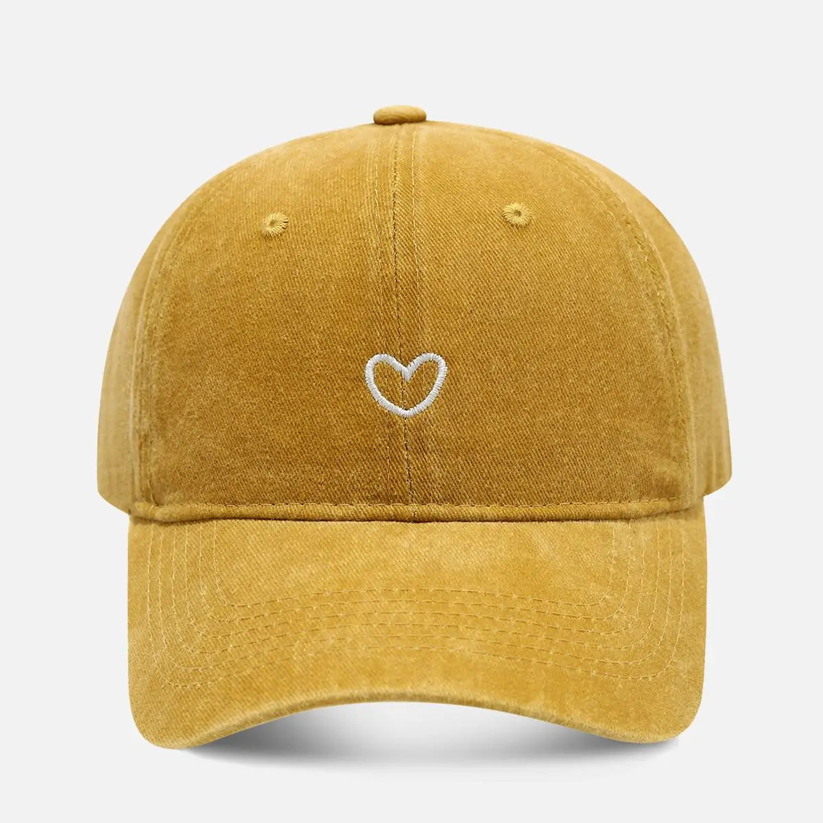 Heart Washed Cotton Baseball Cap ElevenOasis