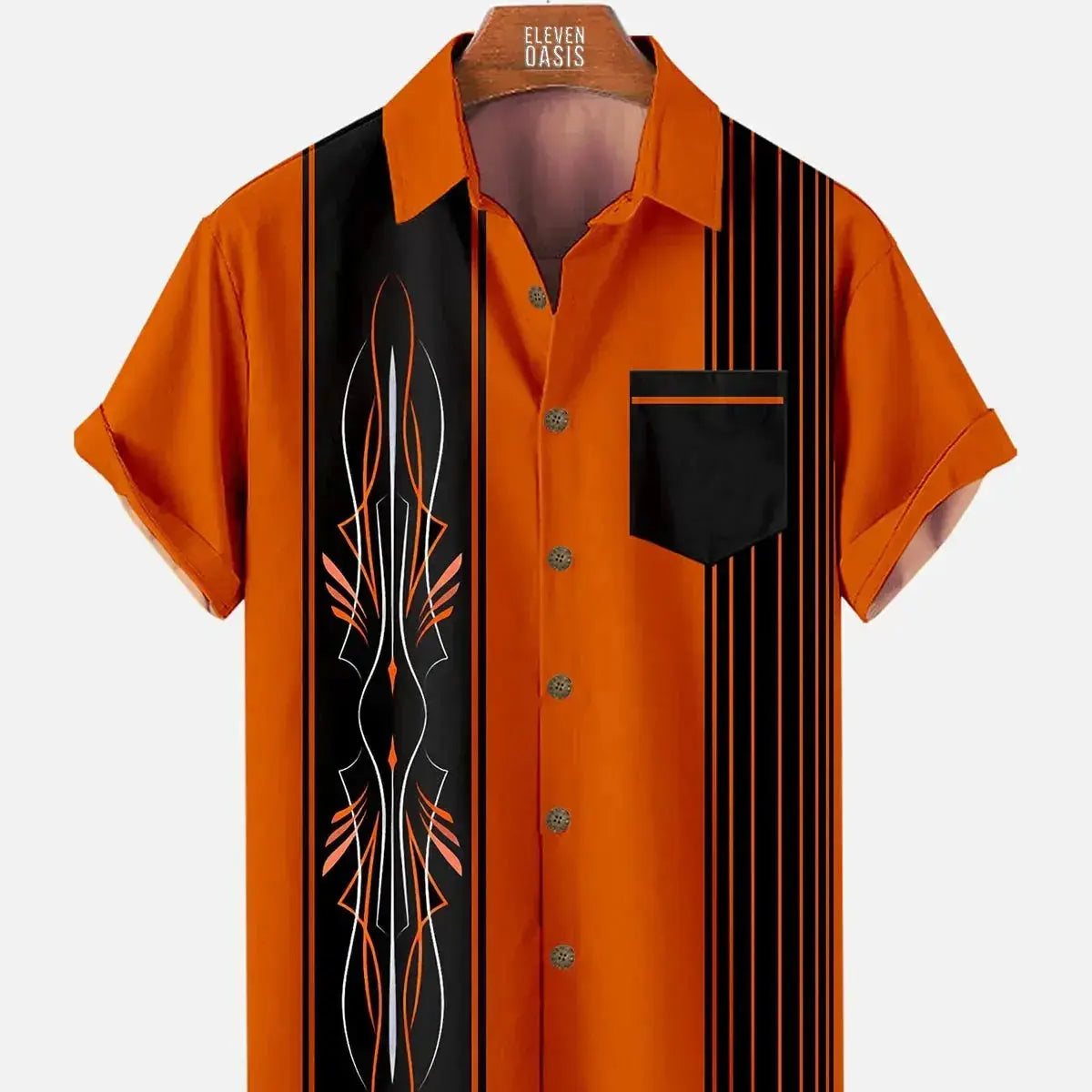 Tall Men's Automotive Stripe Short Sleeve Shirt ElevenOasis