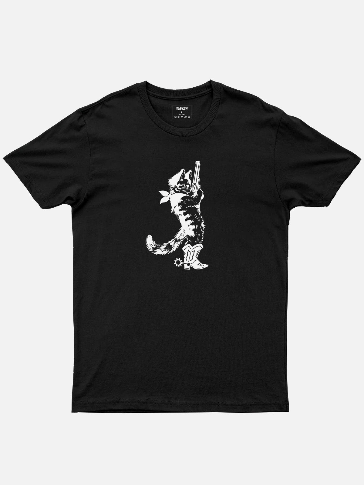 Cowboy Cat Bandit Cotton T-Shirt Eleven Oasis