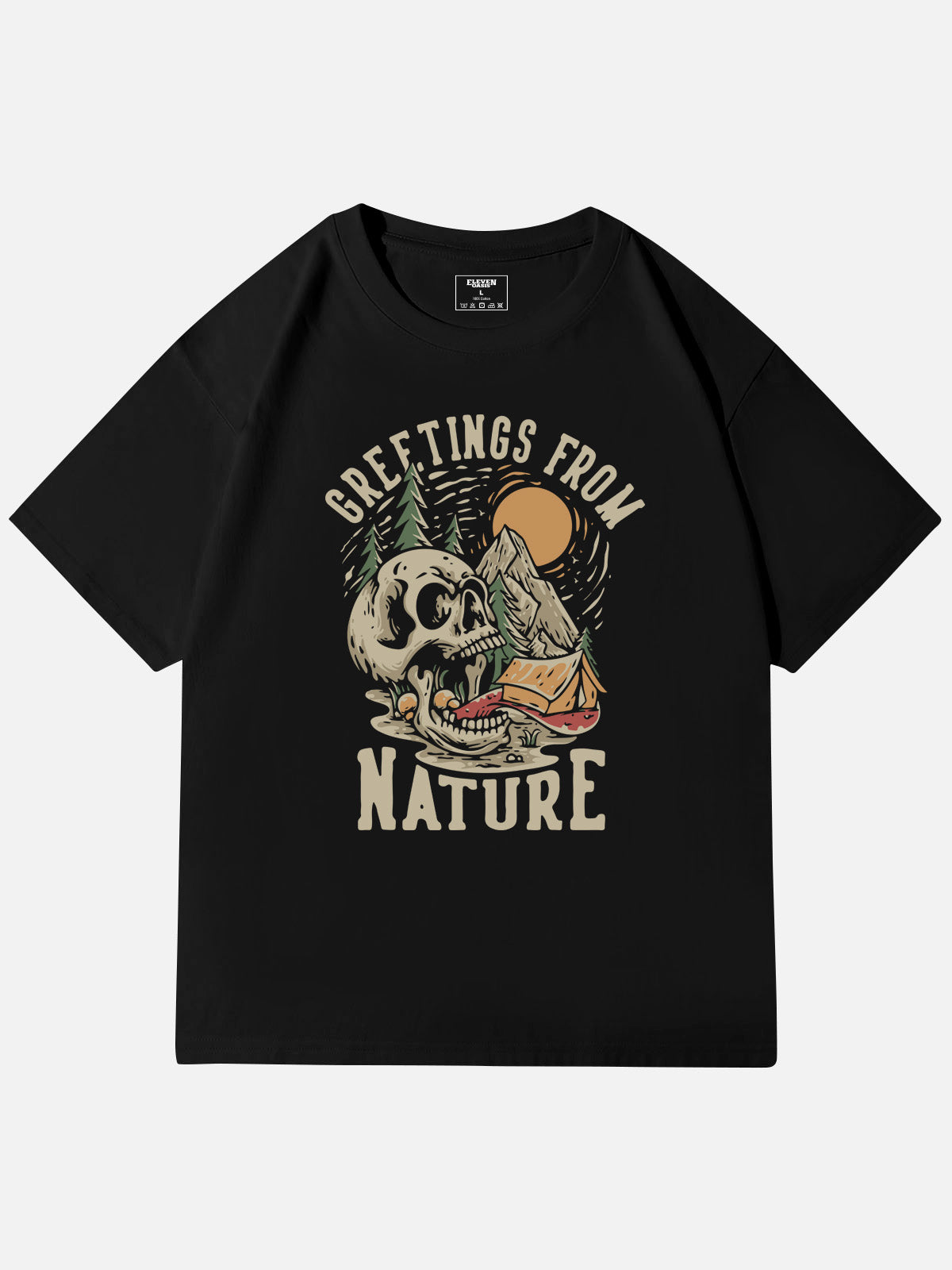 Greetings From Nature Skull Graphic Cotton T-Shirt Eleven Oasis