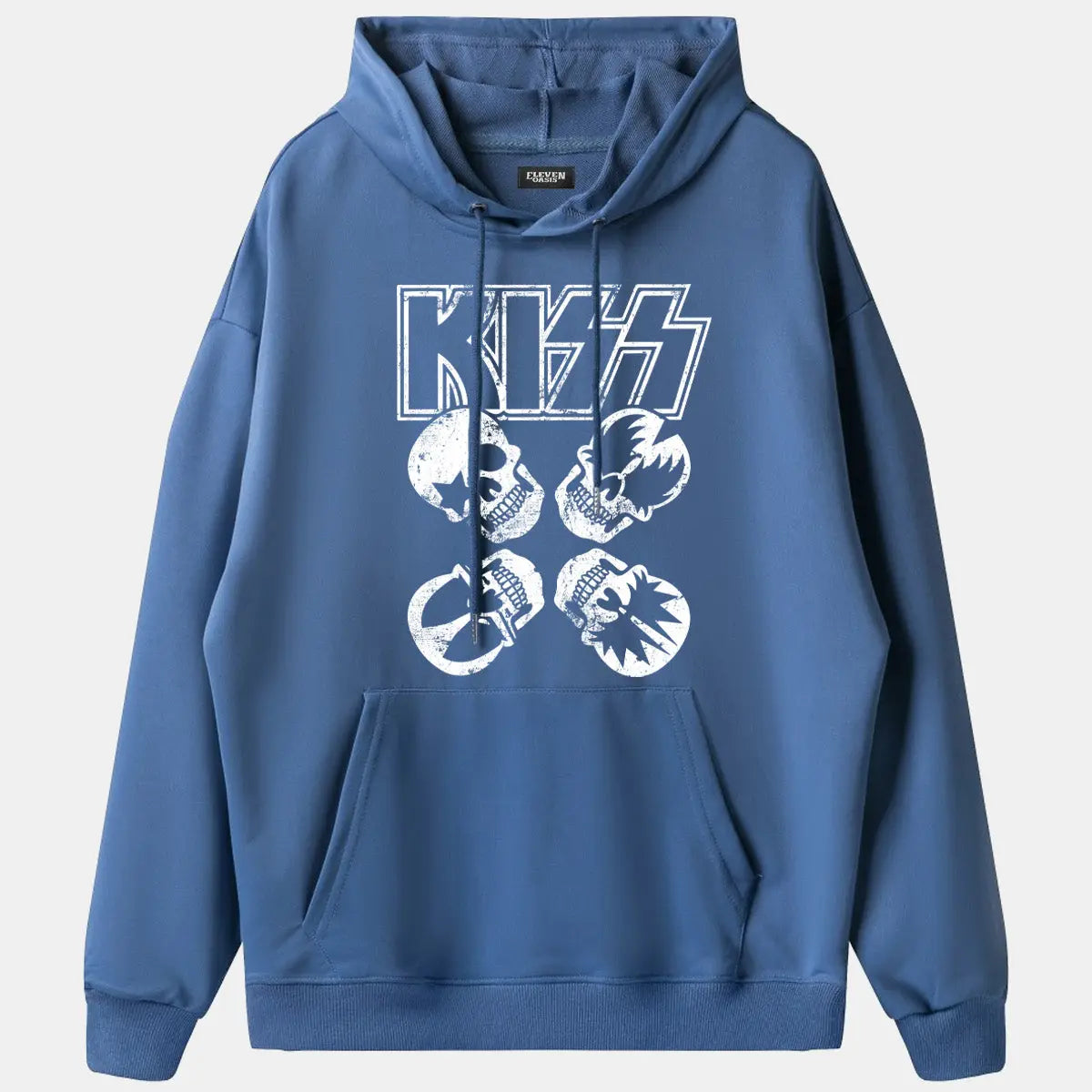 KISS Logo Band Faces Graphic Hoodie Eleven Oasis