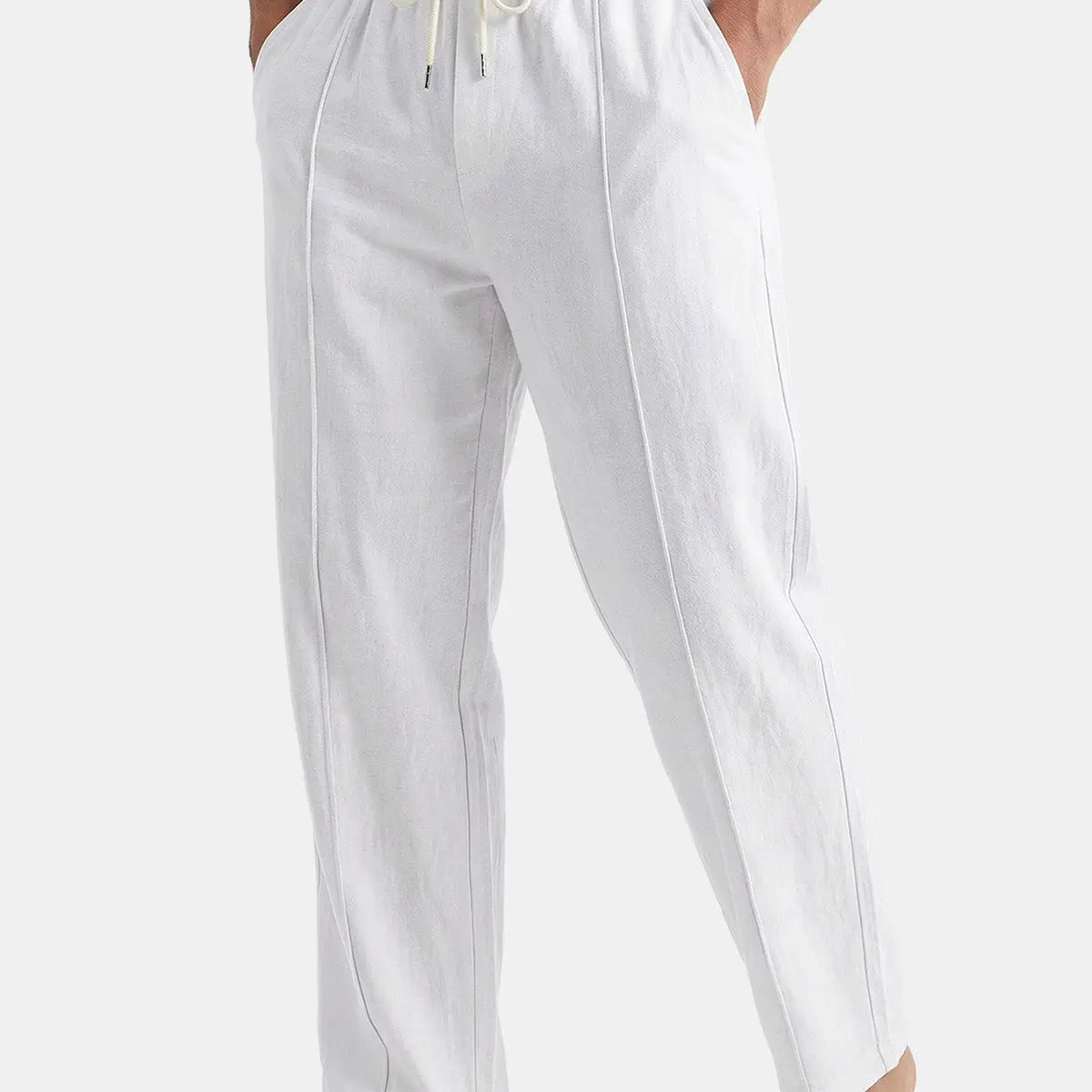 Men's Casual Linen-Blend Drawstring Pants ElevenOasis