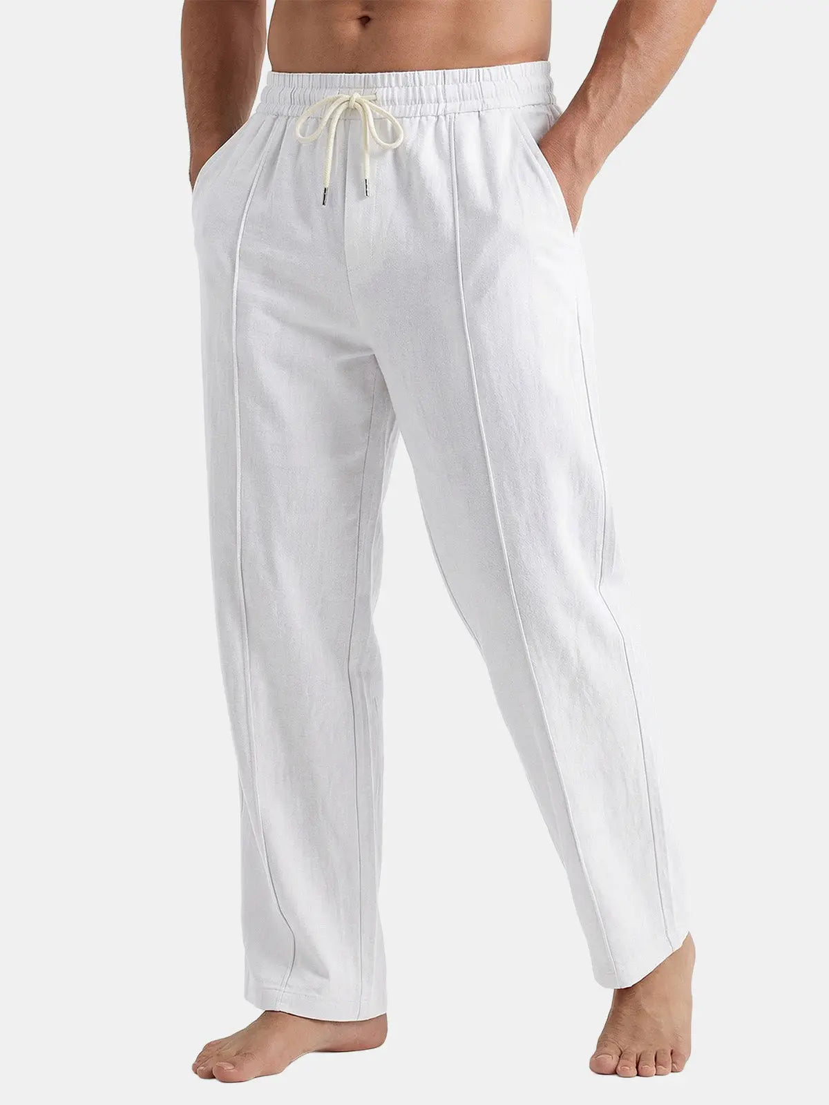 Men's Casual Linen-Blend Drawstring Pants ElevenOasis