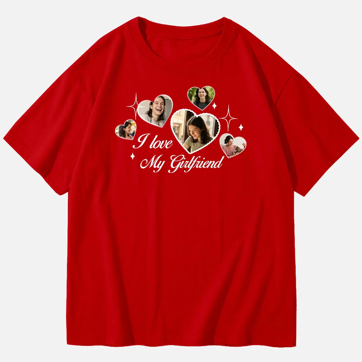 Custom Love Photo Cotton Short Sleeve T-Shirt Eleven Oasis