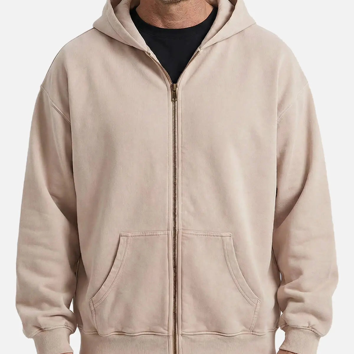 Men's Vintage Washed Zip-Up Hoodie Eleven Oasis