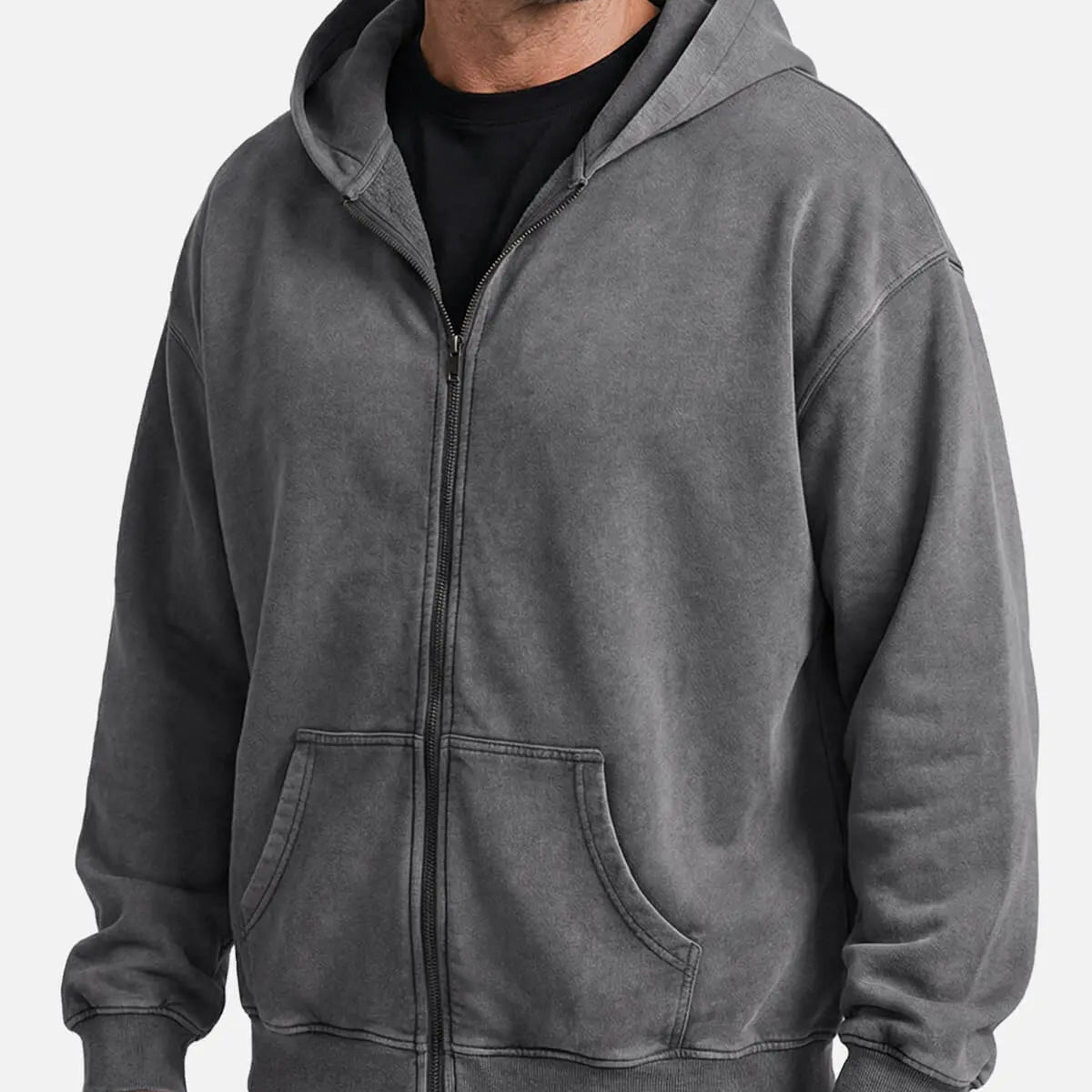 Men's Vintage Washed Zip-Up Hoodie Eleven Oasis