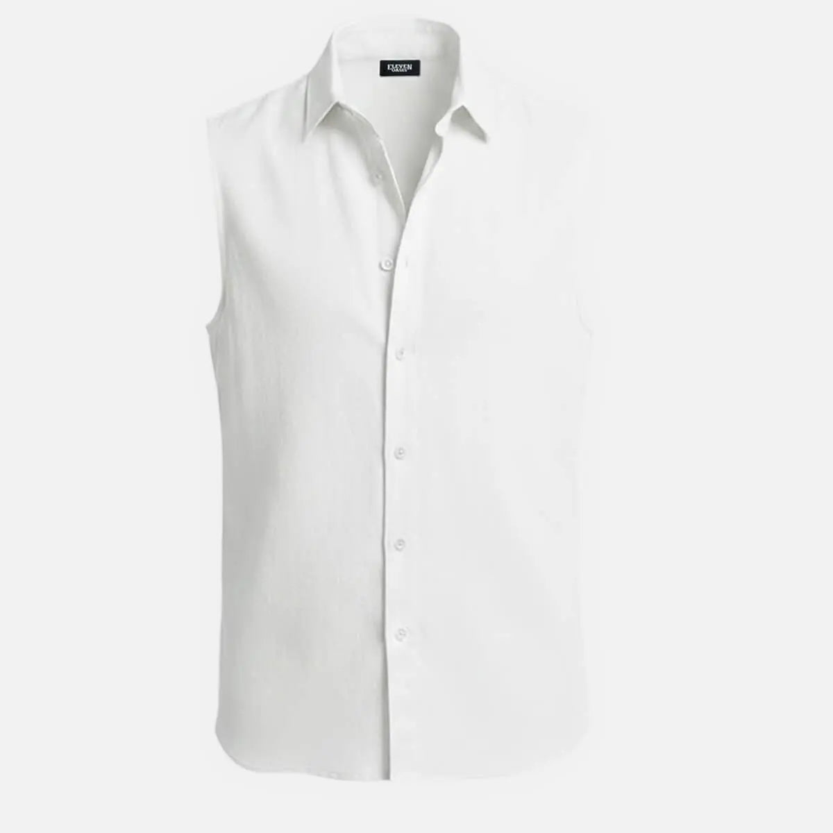 Men's Linen Sleeveless Button-Up Shirt Eleven Oasis