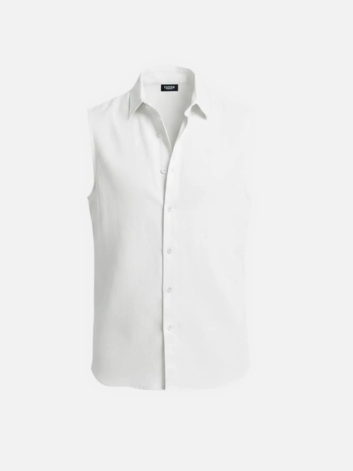Men's Linen Sleeveless Button-Up Shirt Eleven Oasis