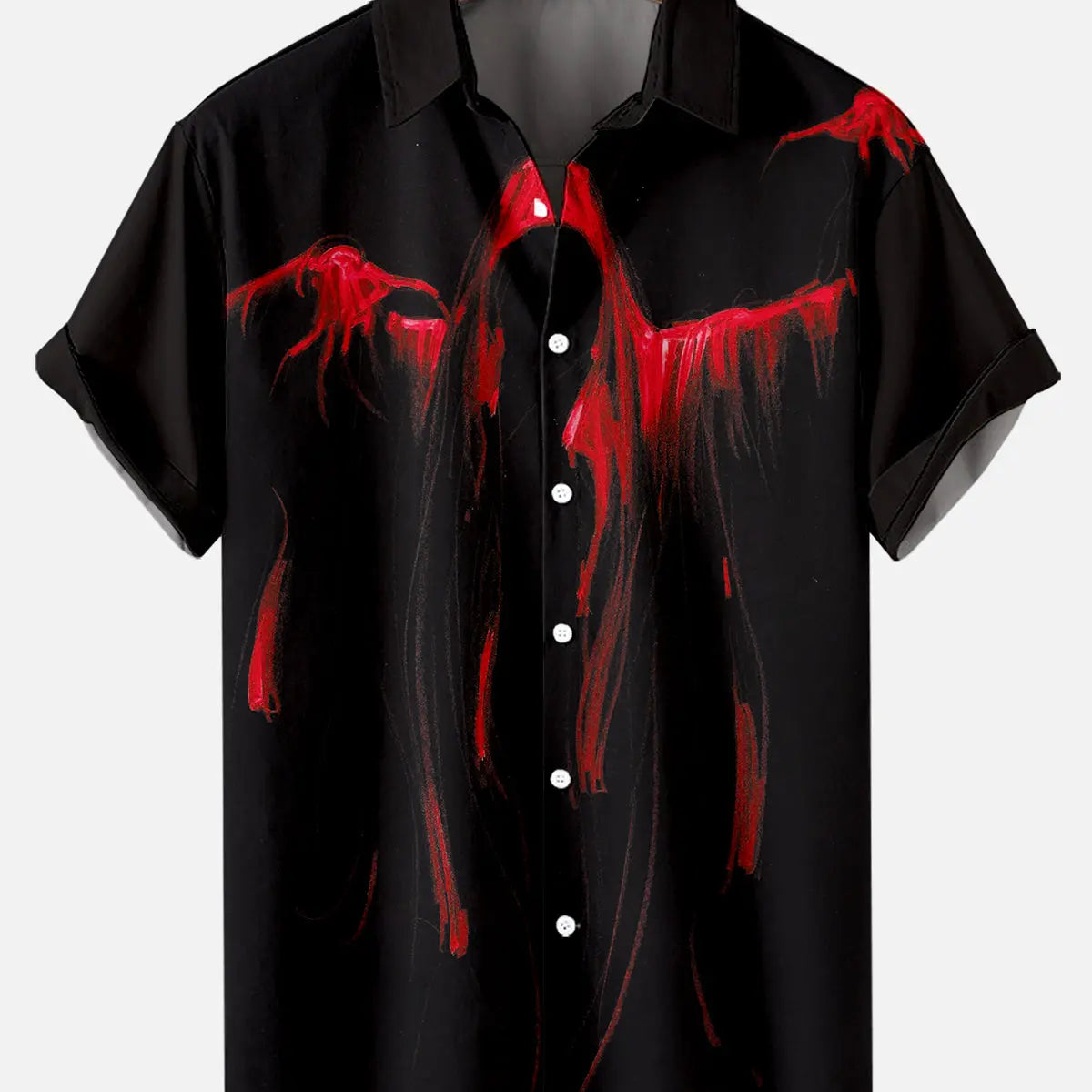Men's Grim Reaper Halloween Short Sleeve Shirt