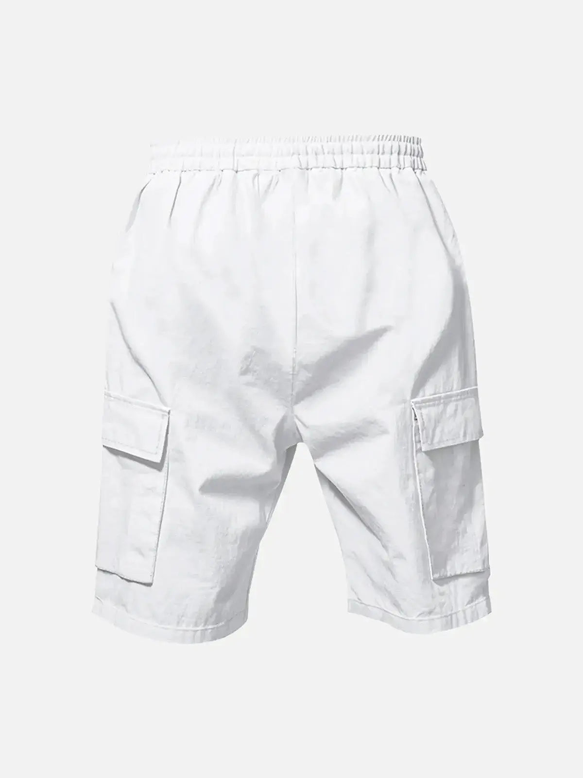 Men's Solid Color Linen Shorts Waist Drawstring Cargo Shorts ElevenOasis