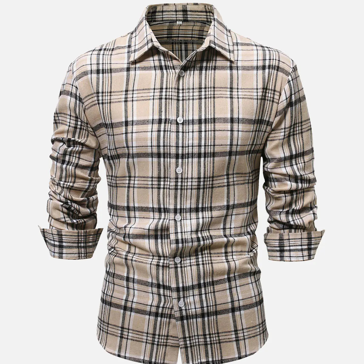 Men's Classic Plaid Long Sleeve Shirt ElevenOasis