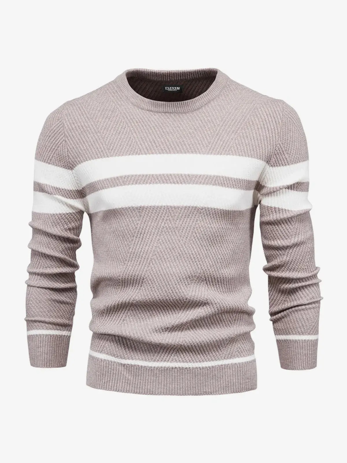 Men's Slim Stripe Knit Sweater ElevenOasis