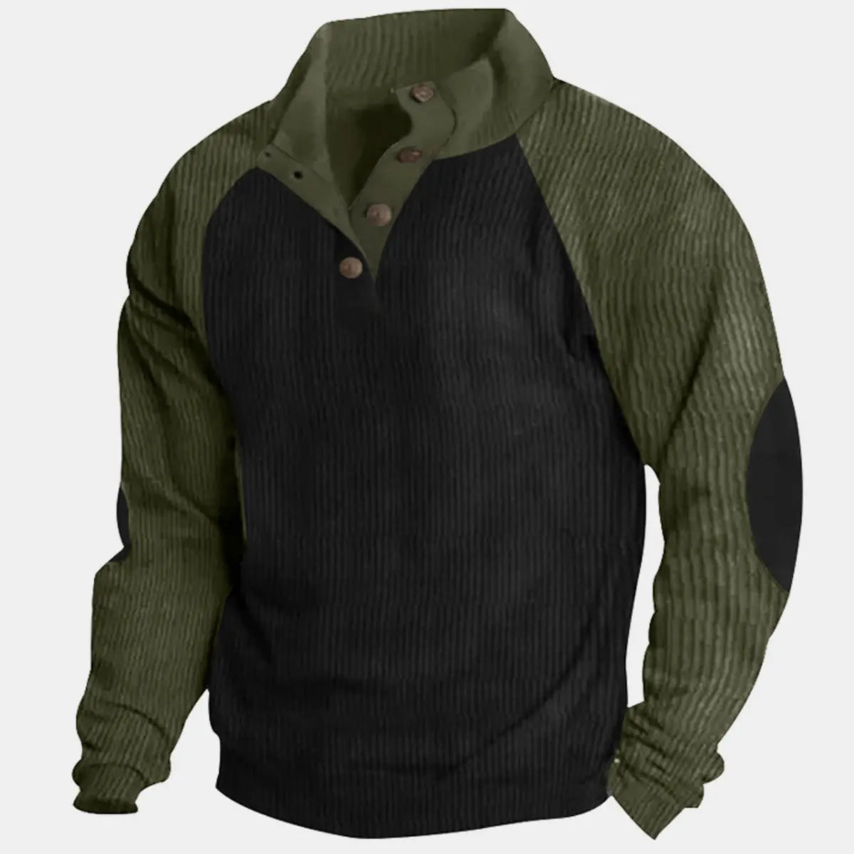 Men's Colorblock Raglan Corduroy Pullover ElevenOasis