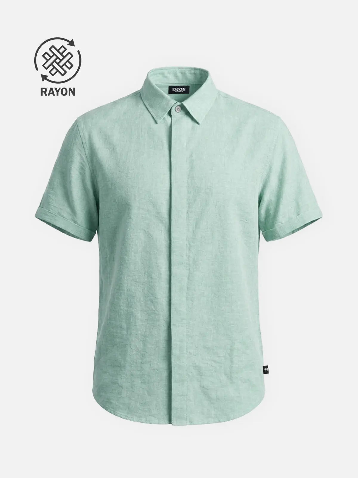 Men's Rayon Blend Classic Short Sleeve Shirt ElevenOasis