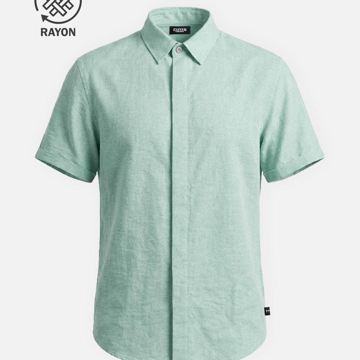 Men's Linen Cotton Blend Short Sleeve Shirt ElevenOasis