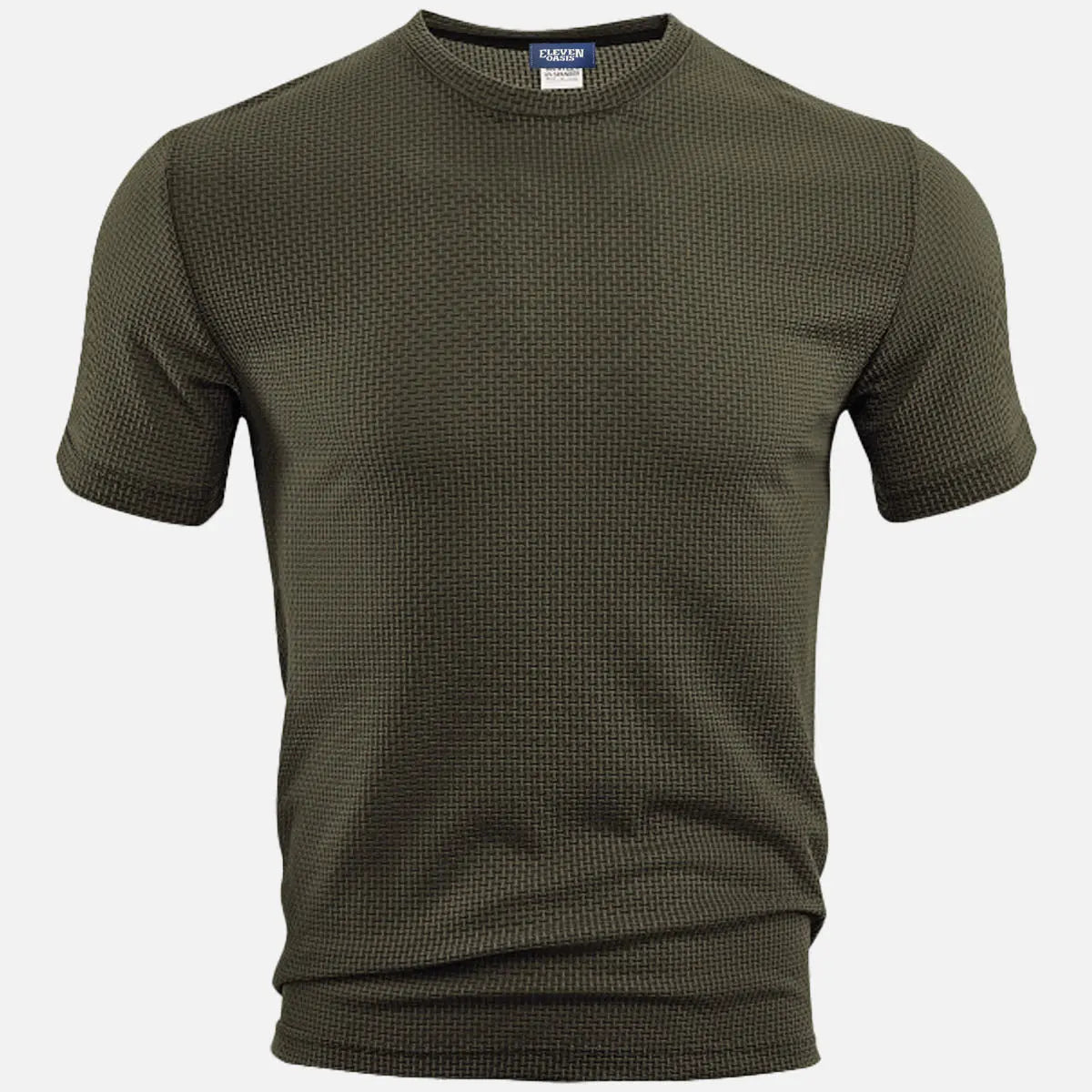 Men's Textured Jacquard Crew Neck T-Shirt Eleven Oasis