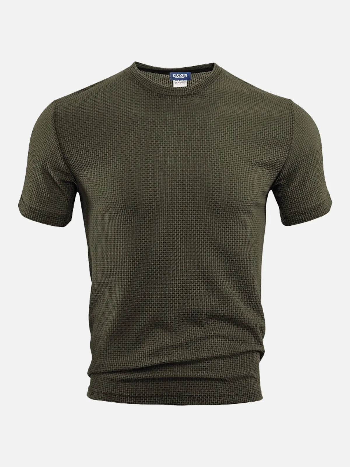 Men's Textured Jacquard Crew Neck T-Shirt Eleven Oasis